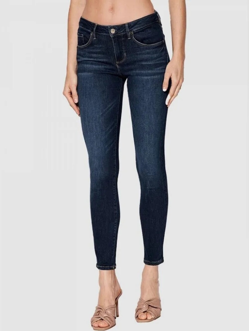 Guess Dark Indigo Faded Low Rise Skinny Jeans 27